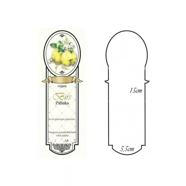Keskeny Pálinkás Címke - BIRS (10db/cs) - ár/db