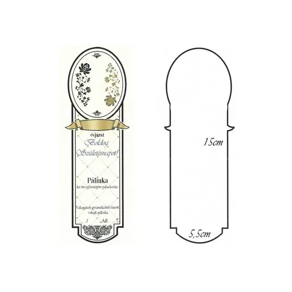 Keskeny Pálinkás Címke - BOLDOG SZÜLETÉSNAPOT (10db/cs) - ár/db