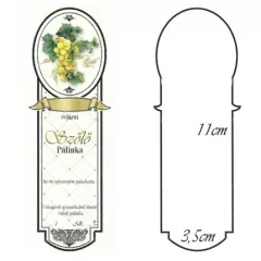   Keskeny Kicsi Pálinkás Címke - FEHÉR SZŐLŐ (10db/cs) - ár/db