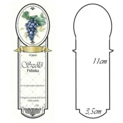   Keskeny Kicsi Pálinkás Címke - KÉK SZŐLŐ (10db/cs) - ár/db