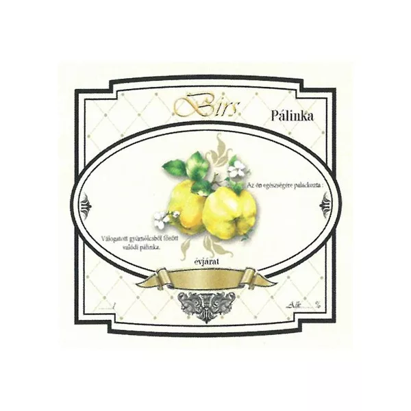 Széles Pálinkás Címke - BIRS (10db/cs) - ár/db