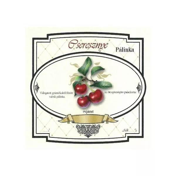 Széles Pálinkás Címke - CSERESZNYE (10db/cs) - ár/db