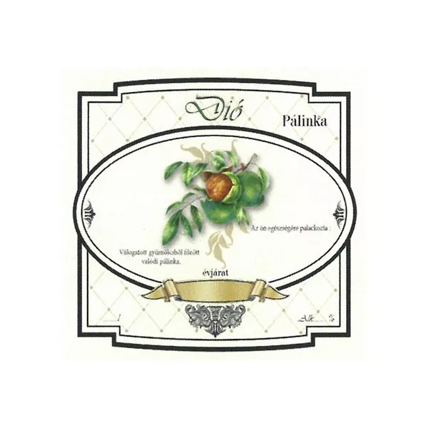 Széles Pálinkás Címke - DIÓ (10db/cs) - ár/db