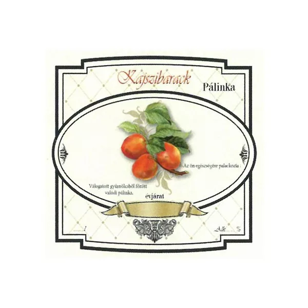 Széles Pálinkás Címke - KAJSZIBARARCK (10db/cs) - ár/db