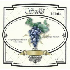Széles Pálinkás Címke - KÉK SZŐLŐ (10db/cs) - ár/db