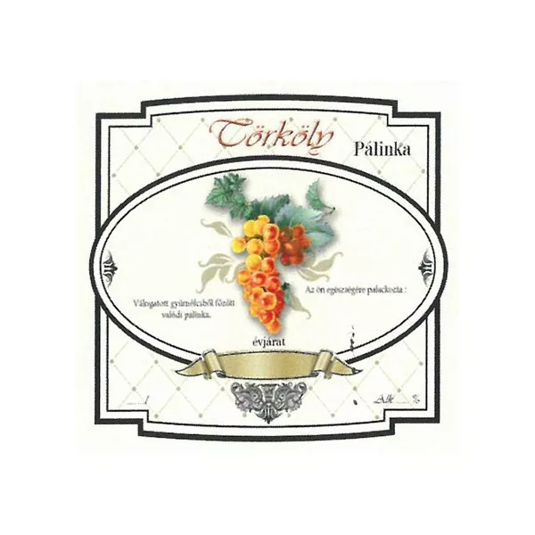 Széles Pálinkás Címke - TÖRKÖLY (10db/cs) - ár/db