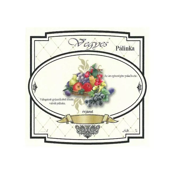 Széles Pálinkás Címke - VEGYES (10db/cs) - ár/db