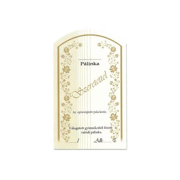 Íves Pálinkás címke - SZERETETTEL (10db/cs) - ár/db