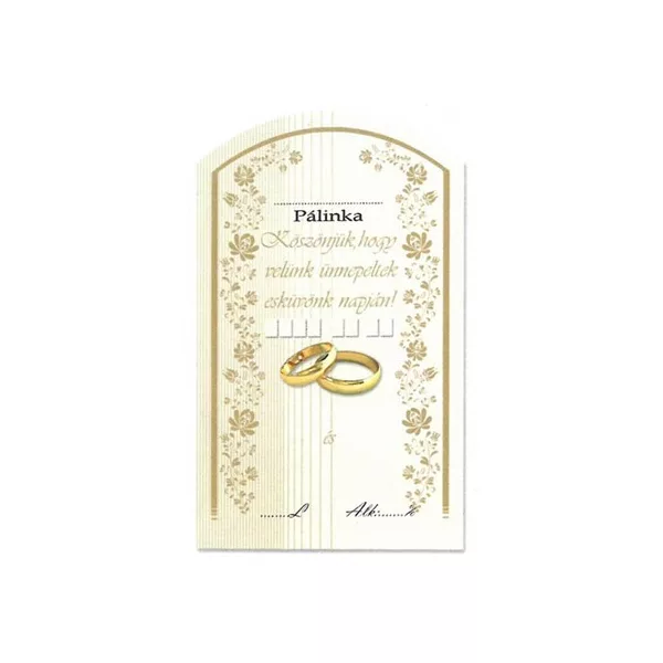 Íves Pálinkás címke - KÖSZÖNJÜK, HOGY VELÜNK ÜNNEPLTEK ESKŐVÜNK NAPJÁN (10db/cs) - ár/db