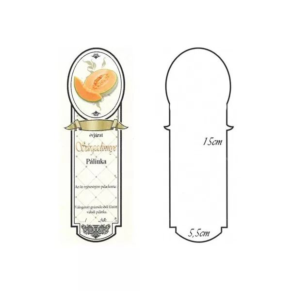 Keskeny Pálinkás Címke - SÁRGADINNYE (10db/cs) - ár/db