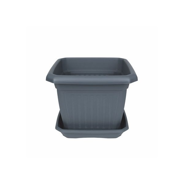 Virágcserép négyszögletes 20cm ANTRACIT