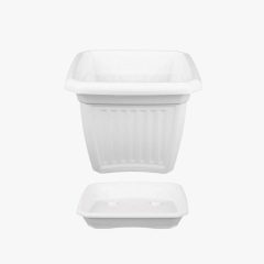 Alátét négyszögletes 30cm-es virágcseréphez FEHÉR