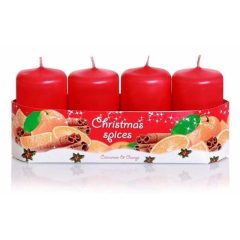   Henger gyertya illatos adventi- 40x70 -sb250- Fahéj-narancs (4db/cs) - ár/csomag