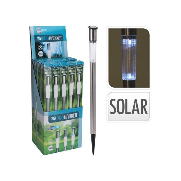 Lámpás kerti -leszúrható -ledes- napelemes-hideg fehér - FÉM 70cm (DX9301060)