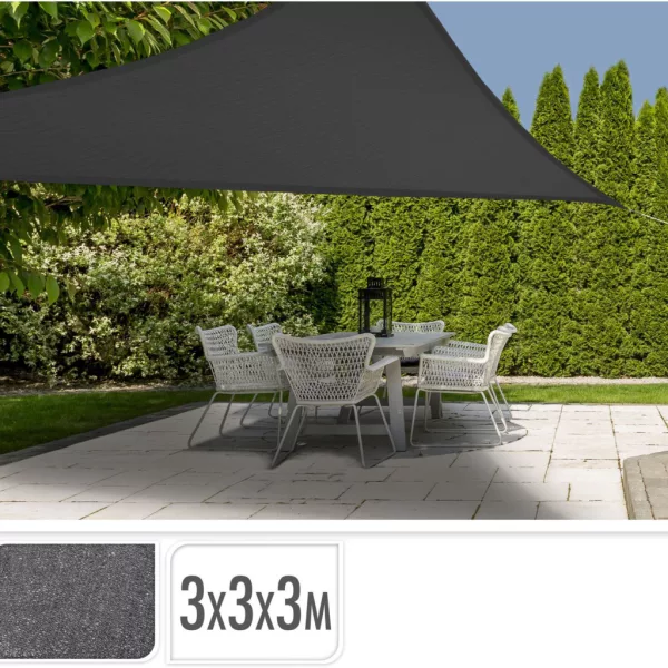 Napvitorla 3x3x3m Szürke  - háromszög alakú szettben (X66100100)