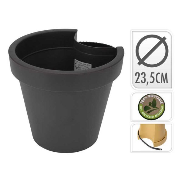 Kaspó csatornára helyezhető 235X210MM - Antracit (Y54199510)