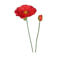 Művirág - Mákvirág - szálas -71cm piros (318800340)