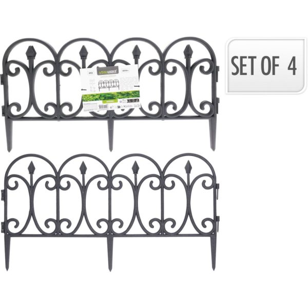 Kerítés - leszúrható -fekete -60x30cm -4db/cs (R10360410) - ár/csomag