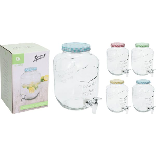 Italtartó üveg csappal 4L (CD4100040) - ár/db