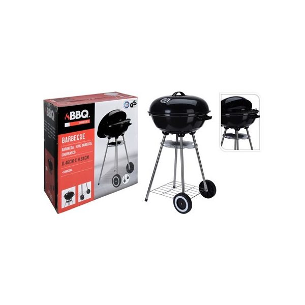 Grill - gömb alakú faszenes grill fedéllel és kerekekkel (C83000530)