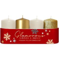   Henger gyertya adventi glamorous 50x70mm (4db/cs) sb540 - ár/csomag