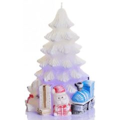 Gyertya-sb574-XMAS gift with led 95x150mm fehér