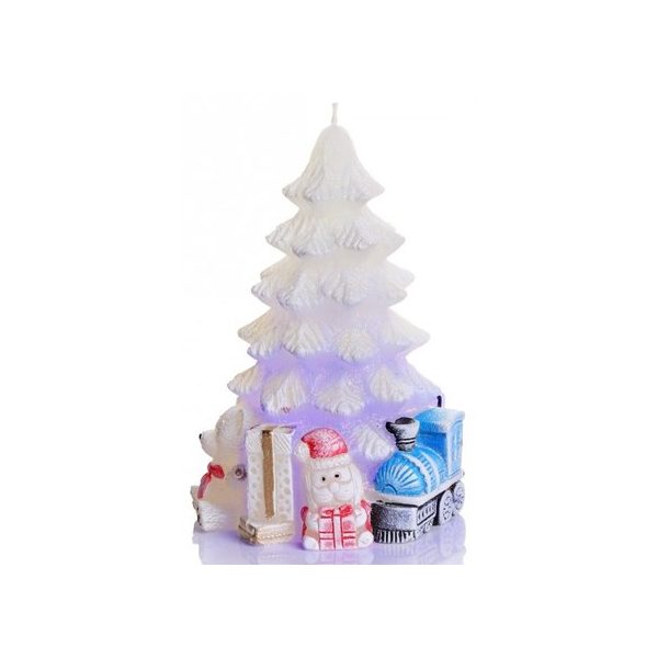 Gyertya-sb574-XMAS gift with led 95x150mm fehér