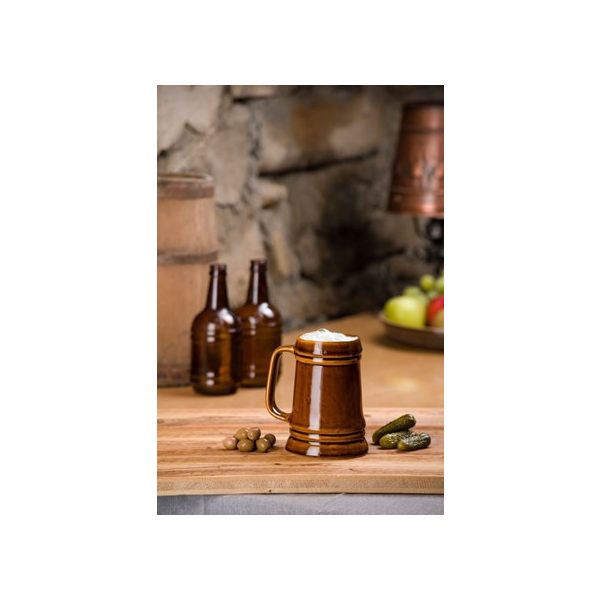 Kerámia lengyel sörös korsó 0,5L