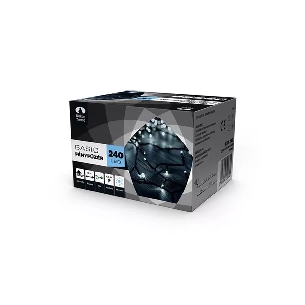 Fényfüzér, 240 LED,  hideg fehér, 1200 cm (KDT242)