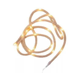 Fényfüzér-kötél - 20 led, meleg fehér, elemes (KNY001)