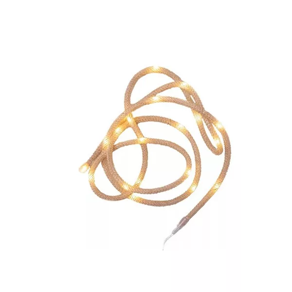 Fényfüzér-kötél - 20 led, meleg fehér, elemes (KNY001)