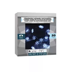   Tündérfény hópehellyel, hideg fehér, ezüst színű réz kábel, 200 cm, 20 LED (KDE321)