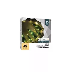   Fém ablakdísz fenyőfákkal, 30 cm, 30 led, meleg fehér, elemes (KDA011)