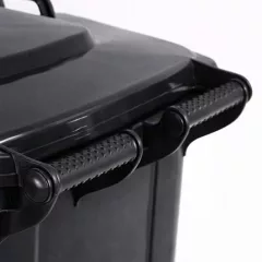 Háztartási kuka kerekes 120l-es  fekete Import