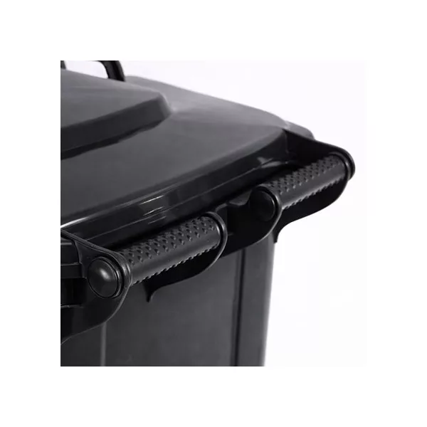 Háztartási kuka kerekes 120l-es  fekete Import