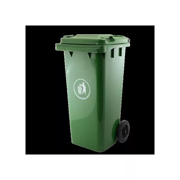 Háztartási kuka 120L  zöld -  Import