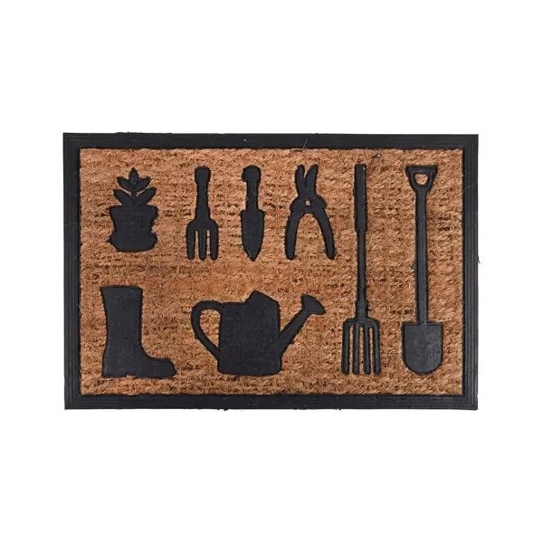 Kókuszrost és gumi lábtörlő kerti eszközök mintával 60x40cm