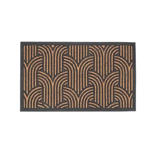 Kókuszrost és gumi lábtörlő art deco mintás 75x45cm
