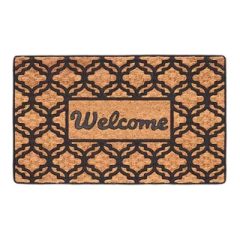 Kókuszrost és gumi lábtörlő welcome felirattal 77x46cm