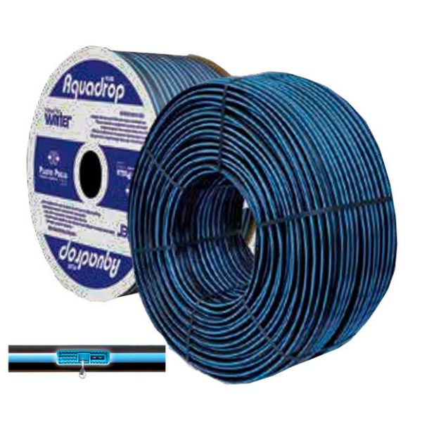 Aquadrop Plus csepegtetőcső 16mm 50cm falv. 36mil=0,9mm nagyüzemi, kertészeti 500m-es 2,1l/h - ár/m