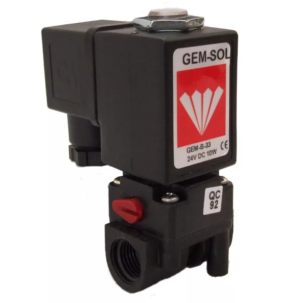 BACCARA 1/4" belső menetes szívóra korrozív anyagokhoz, AC vagy DC mágnesszelep