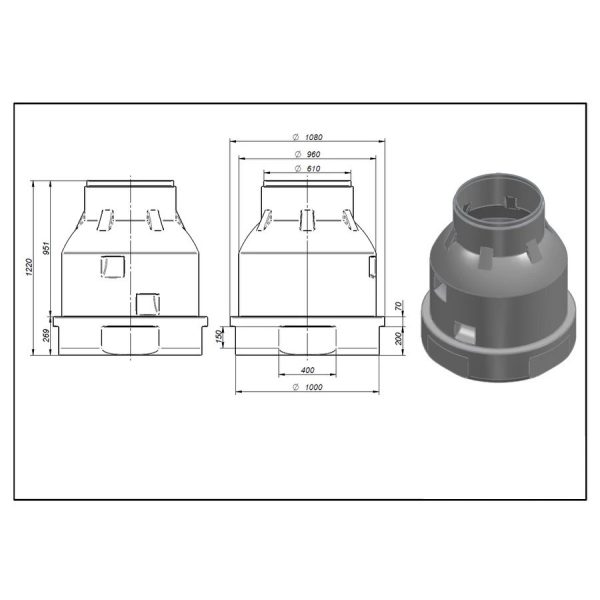 Szerelvényakna D1012x1300