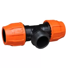 Flat szorítógyűrűs T-idom 104x4 külső menetx104