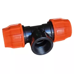 Flat szorítógyűrűs T-idom 128x4 belső menetx128