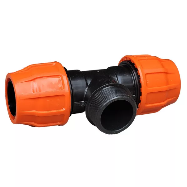 Flat szorítógyűrűs T-idom 52x2 külső menetx52