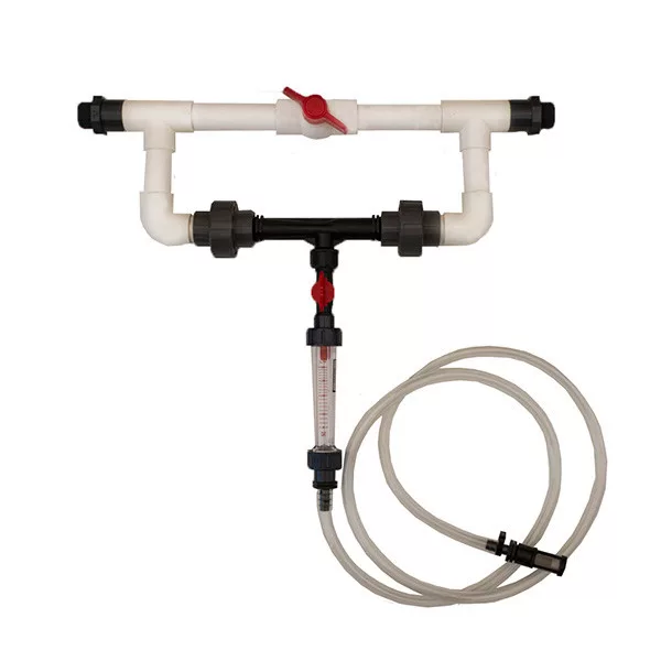 Venturi kerülőágas tápoldatfelszívó 1" 2,5-6m3/h szab. átf. cső, szűrővel, kpl.