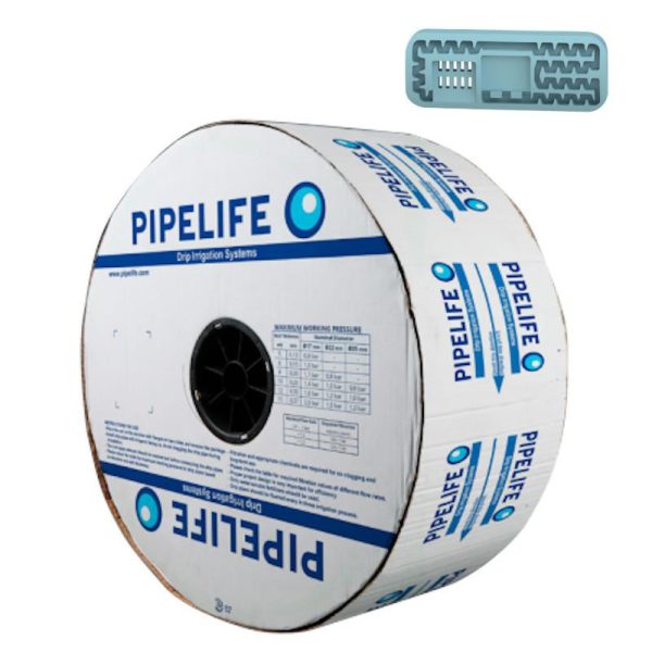Pipelife csepegtető szalag kékcsíkos lapos betéttel 6mil, 30cm oszt. 3000m/tek 0,3-1,0bar