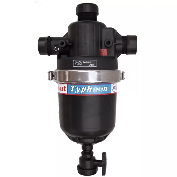 Palaplast 2"-os lamellás 90°-os hidrociklonos szűrő  35m3/h 3396  Typhoon