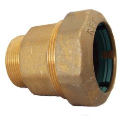 Réz egyenes csatlakozó 50mm x 6/4" KM,BM KPE csőhöz