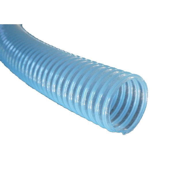 Spiráltömlő 50mm belső átmérő tóhoz, hajlékony, nem nyomásálló szürke áttetsző 50m/tek egész tekercs - ár/m